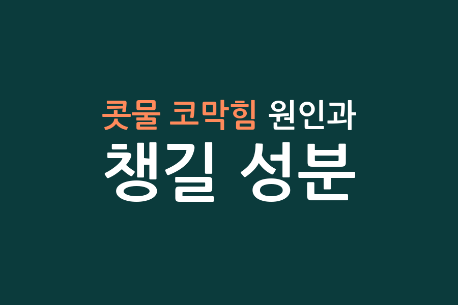 콧물 코막힘 원인과 챙길 성분