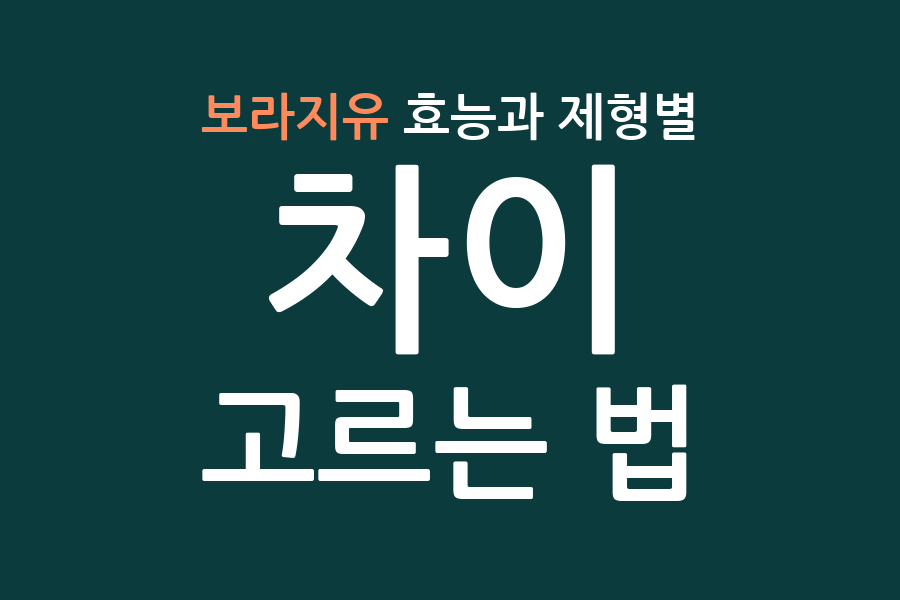 보라지유 효능과 제형별 차이, 고르는 법